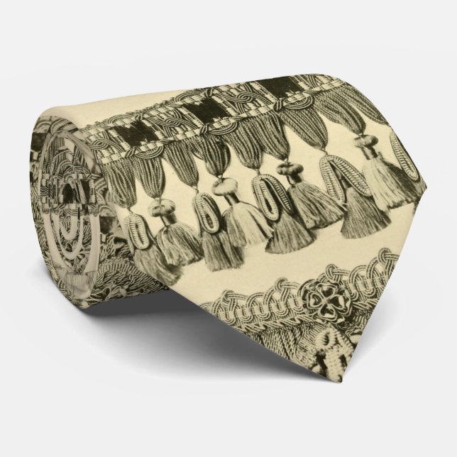 Antique tassel and lace tribal pattern tie (Rolled)