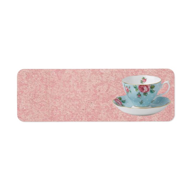 ANTIQUE TEA CUP AND SAUCER ADDRESS LABELS (Front)