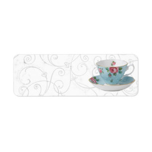 ANTIQUE TEA CUP AND SAUCER ADDRESS LABELS