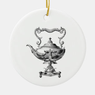 Antique Tea Kettle Ceramic Ornament