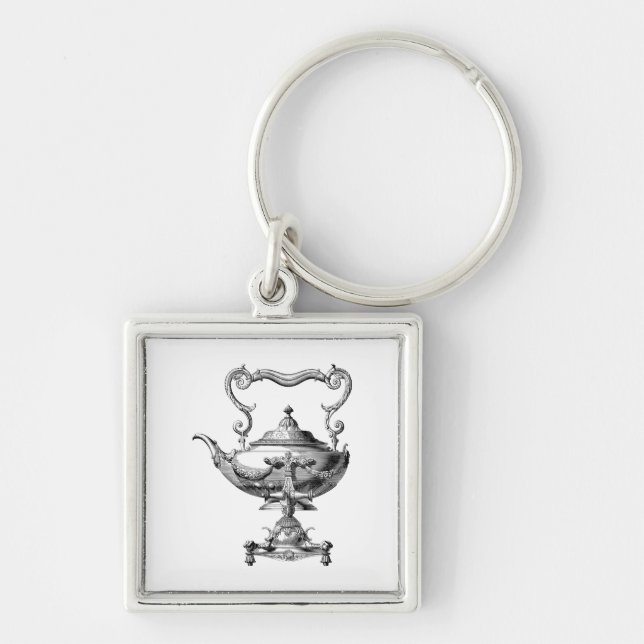 Antique Tea Kettle Keychain (Front)