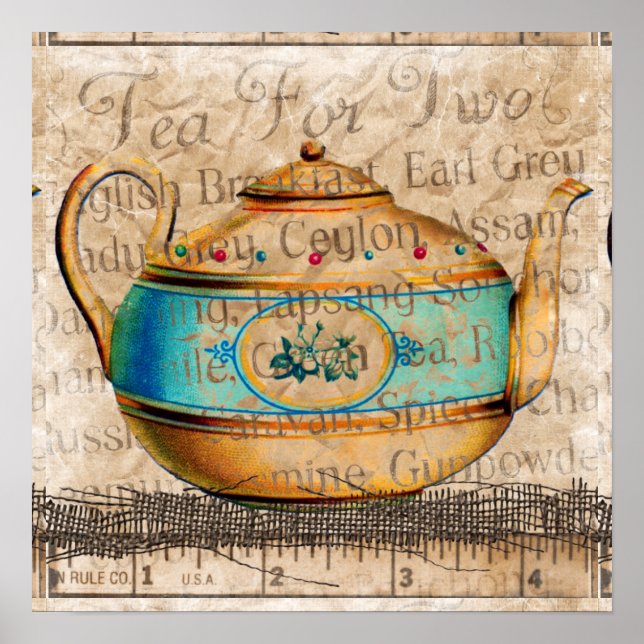 Antique Tea Pot Poster (Front)