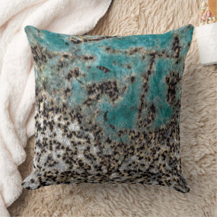Antique Teal Rust Design Throw Pillow