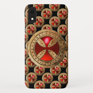 ANTIQUE TEMPLAR CROSS Red Ruby Gem iPhone XR Case