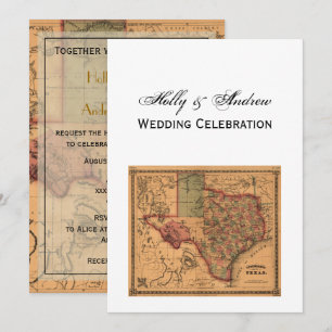 * Antique Texas Map #1 Invitation