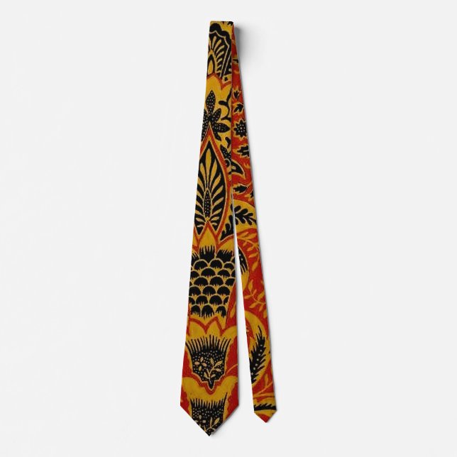 Antique Textile Carpet Red Wallpaper Pattern  Tie (Front)