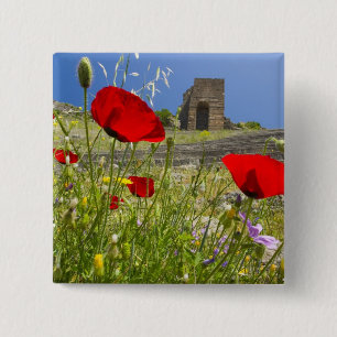 Antique theatre in Acropolis of Pergamon 2 Inch Square Button