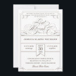 Antique Ticket Vintage Bat Mitzvah Invitation<br><div class="desc">A formal,  elegant yet fun thematic design borrowing elements from a vintage admissions ticket.  French grey instead of black give it a more modern feel. Choose your paper type,  die cut and change the colours as desired.</div>