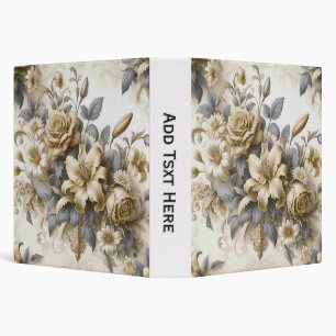 Antique Tinge Yellow Floral Perfection Binder