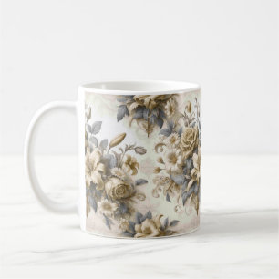 Antique Tinge Yellow Floral Perfection Coffee Mug