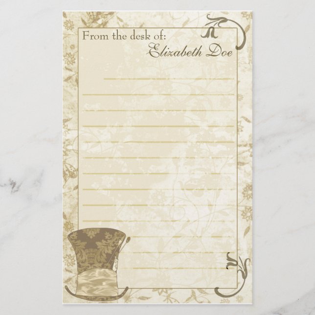 'Antique Top Hat' Stationery (Front)