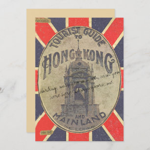 Antique Tourist Guide to Hong Kong with Union Jack Card