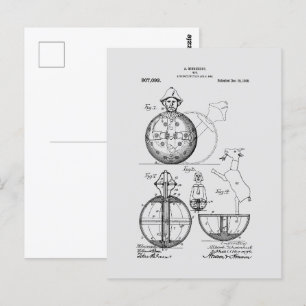 Antique Toy 1908 Roly Poly Patent Drawing Postcard
