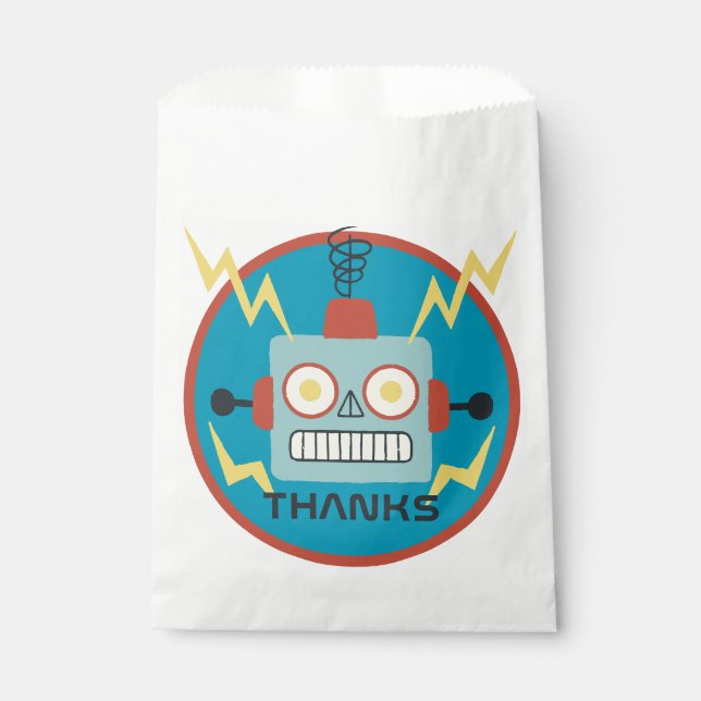 Antique Toy Robot Birthday Favour Bag (Front)