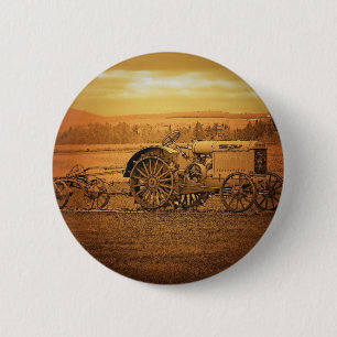 Antique Tractor 2 Inch Round Button