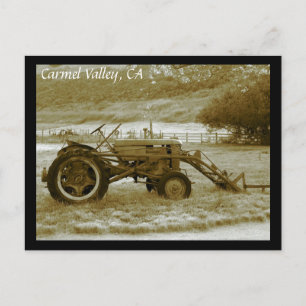 Antique Tractor Carmel Valley, CA Postcard