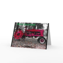 Antique Tractor Christmas Card by Vibeli