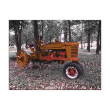 Antique Tractor Post Card by Vibeli