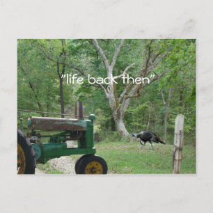 antique tractor & turkey Postcard- customize Postcard