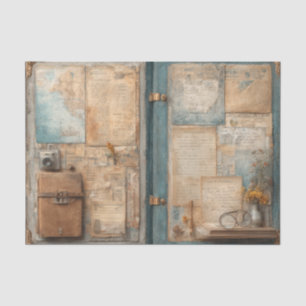 Antique Traveler Satchel Vintage Tissue Paper