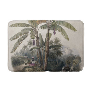 Antique Tropical Banana Tree Forest   Vintage Bota Bath Mat