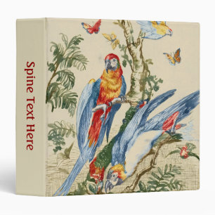Antique Tropical Parrot and Butterfly Fine Art Binder