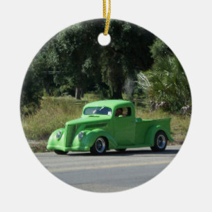 Antique truck ceramic ornament