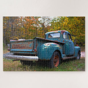 Antique Truck in Fall Jigsaw Puzzle