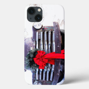 Antique Truck with Festive Christmas Wreath iPhone 13 Case