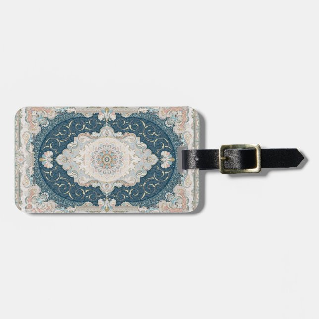 Antique Turkish Persian Carpet Rug Luggage Tag (Front Horizontal)