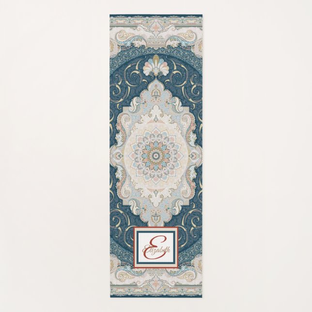 Antique Turkish Persian Carpet Rug Yoga Mat (Front)