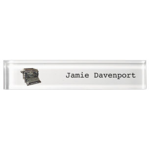 Antique Typewriter Journalist Author Nameplate