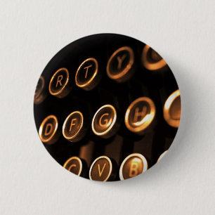 Antique typewriter keys 2 inch round button