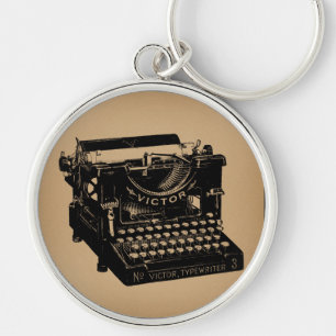 Antique Typewriter Old Fashioned Typewriter Keychain