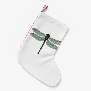 antique typographic vintage dragonfly small christmas stocking