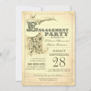 antique typography engagement party invitations