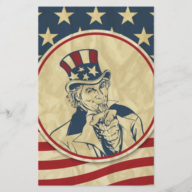 antique uncle sam stationery (Front)