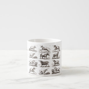 Antique Unicorn Engraving Vintage Zoology Specimen Espresso Cup