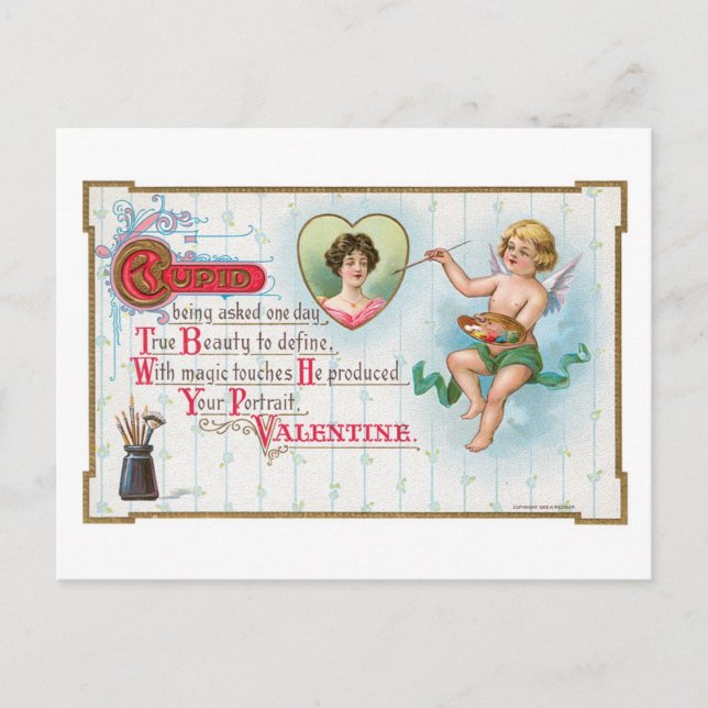 Antique Valentine Holiday Postcard (Front)