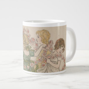 Antique Valentine's Card, Kate Greenway, ca. 1880 Large Coffee Mug