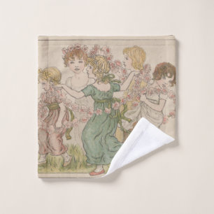 Antique Valentine's Card, Kate Greenway, ca. 1880 Wash Cloth