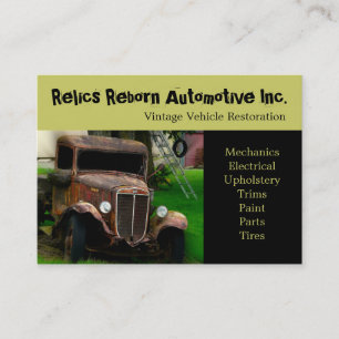 Antique Vehicle Old Truck Repair Shop Business Card