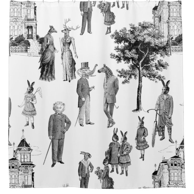 antique victorian animals toile anthropomorphic (Front)