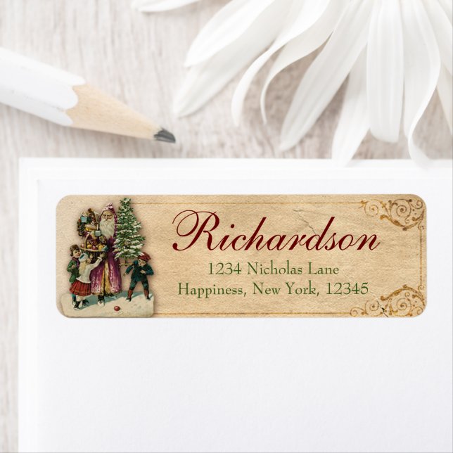 Antique Victorian Christmas Père Noël Adresse de r (En situation)