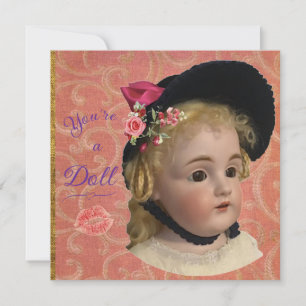 Antique Victorian Doll Greeting Card