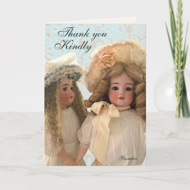 Antique Victorian Dolls Thank You Card (Front)