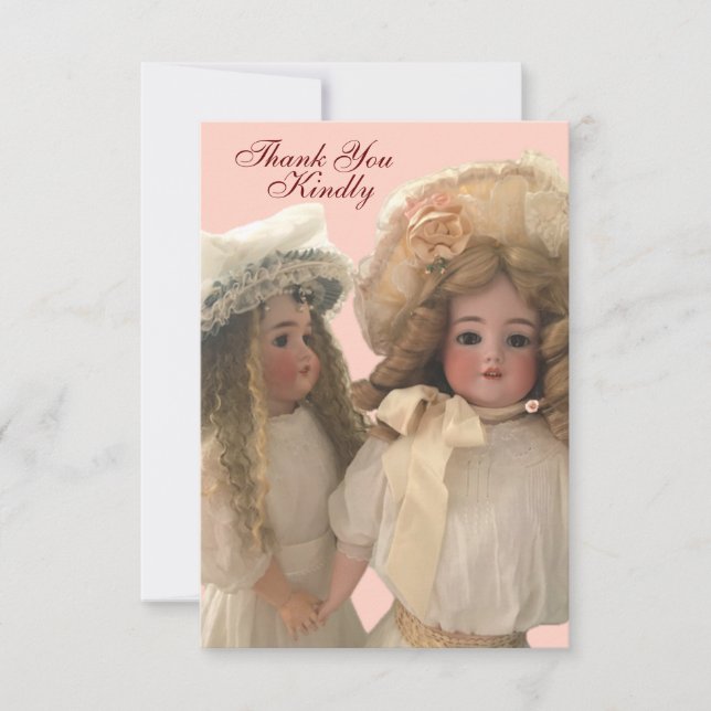 Antique Victorian Dolls Thank You Card (Front)