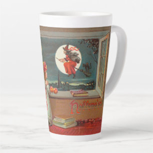 Antique Victorian Era Halloween Card, circa 1880 Latte Mug