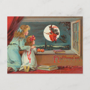 Antique Victorian Era Halloween Card, circa 1880 Postcard