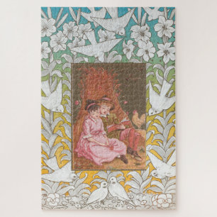 Antique VIctorian Era Valentine's Day Card, 1876 Jigsaw Puzzle